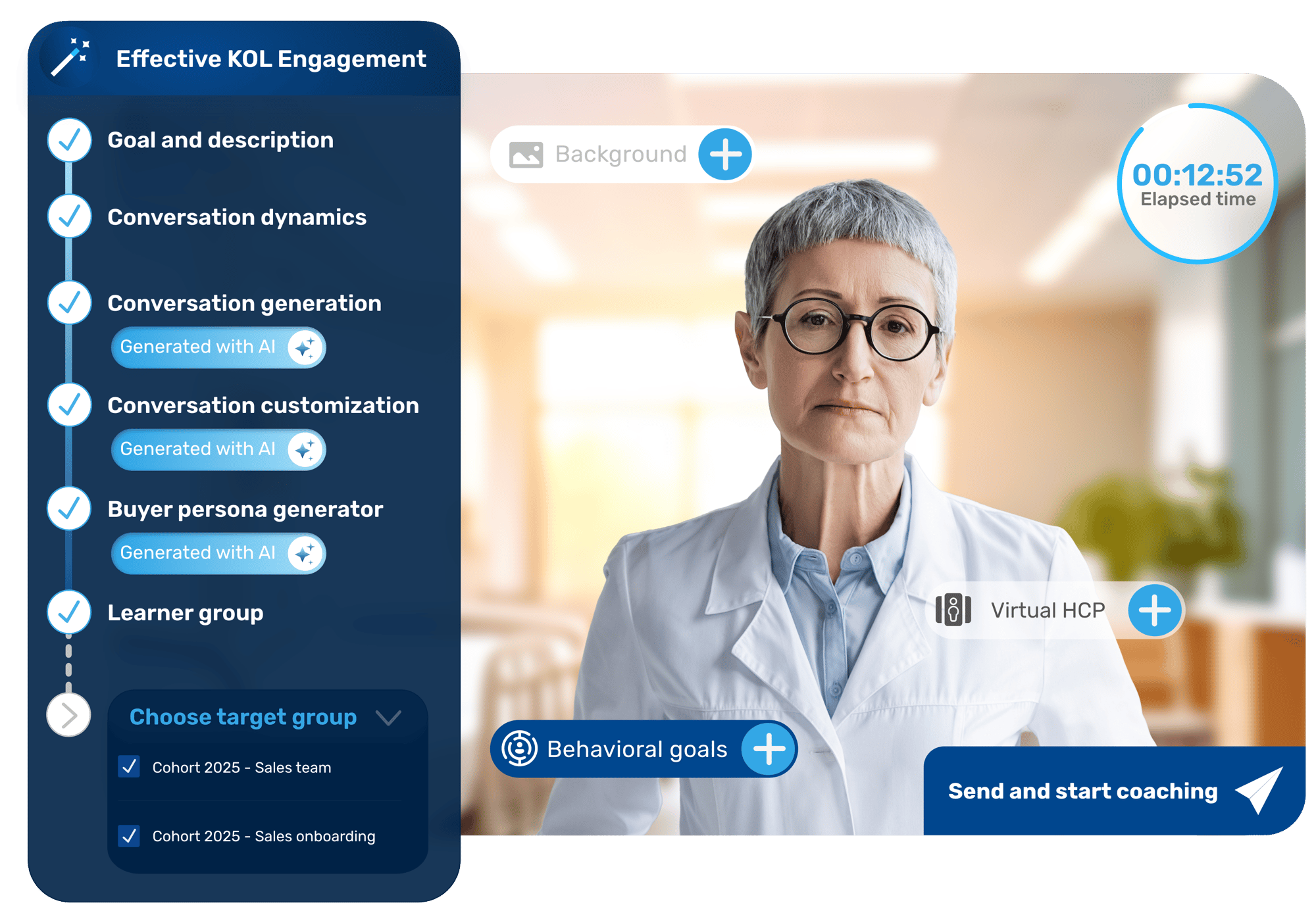 Coaching generator with virtual client Coaching generator with virtual client