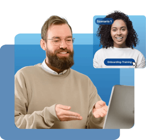 Ein Mann arbeitet an der Verbesserung des ROI und nimmt an einem Sales-Training im Bereich Telekommunikation durch