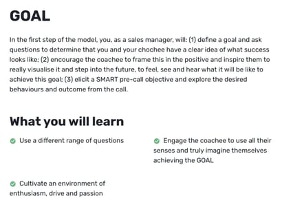 Dashboard of Retorio's behavioral intelligence training platform showing the goal of a training