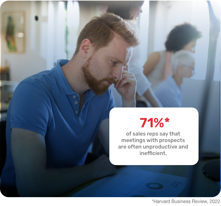 Stressed salesman representing the 71% of sales reps with unproductive meetings. Stressed salesman representing the 71% of sales reps with unproductive meetings.