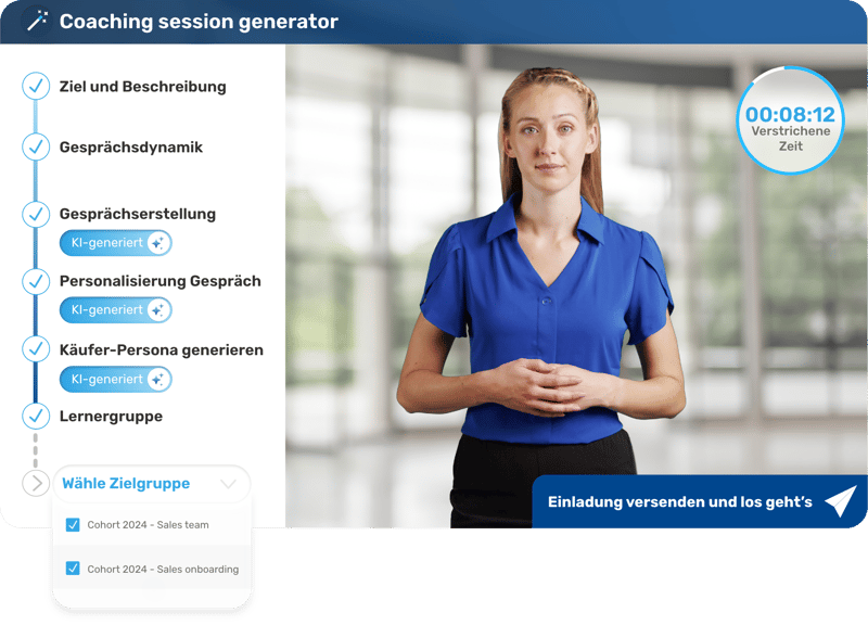 Retorio AI coaching platform - Session generator dashboard DE 