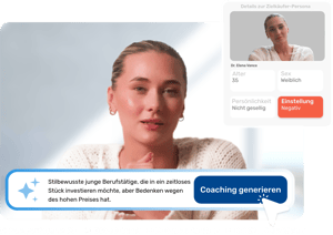 KI-Coaching-Plattform mit einem Trainingsszenario-Generator für ein Gespräch mit einem Käufer eines Luxus-Elektroautos.