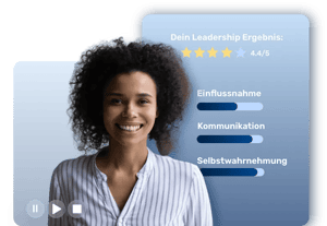 Eine Managerin trainiert und wird analysiert mit Retorios KI-Software für Leadership
