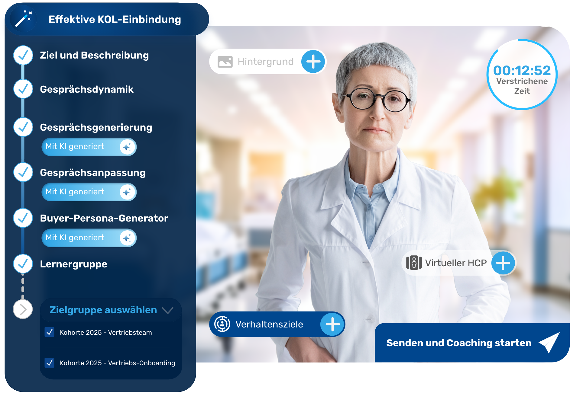 Retorio KI-Coaching-Plattform –Bessere HCP-Gespräche durch KI-Coaching virtual role play