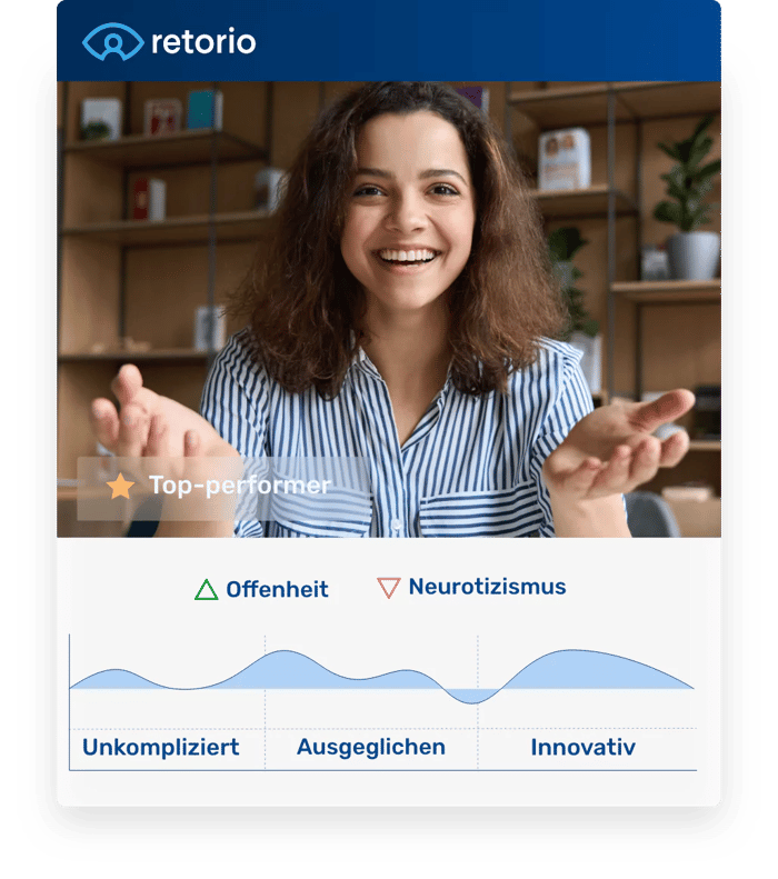 Retorios Behavioral Intelligence Plattform Culture Fit Screening einer Bewerberin